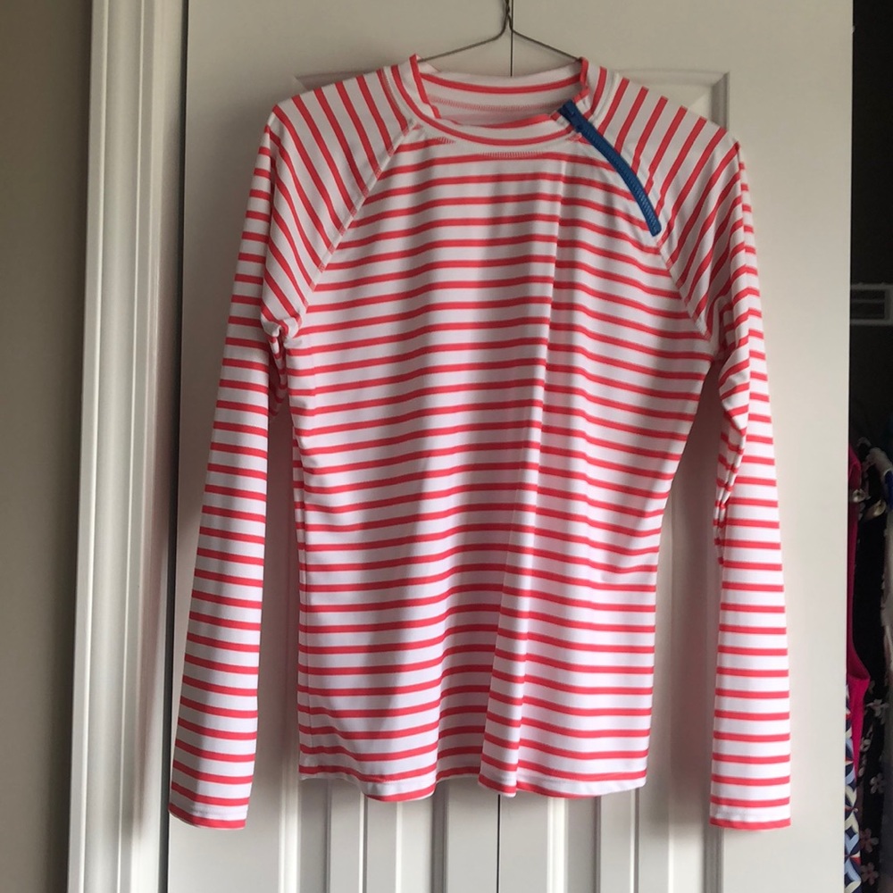 Cabana life diagonal zip rash guard